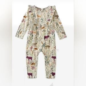 🛍️👗 2 for $20 Ruffle Shoulder Baby Romper, Tea Collection, size 3-6 month